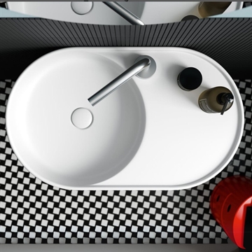 Art - Servant 65x40 cm i matt hvit porselen